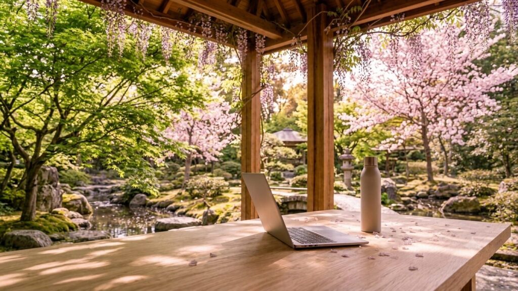 東屋でおしごと